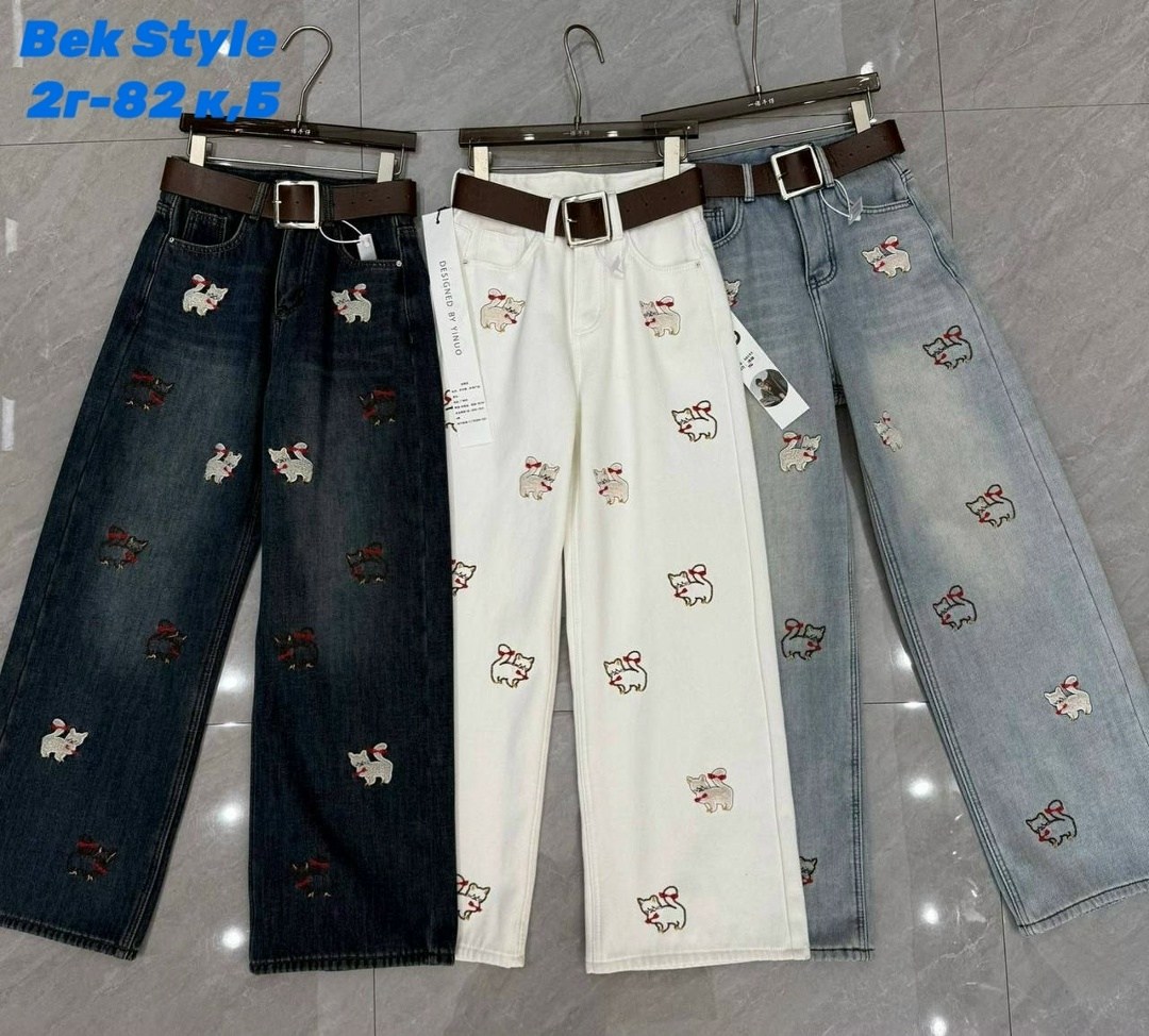 джинсы женские с вышивкой,длинные белые джинсы с вышивкой и прямыми штанинами,синие джинсы с высокой талией ulzzang с вышивкой,джинсы с вышивкой,mexzt y2k джинсы с мультяшной вышивкой