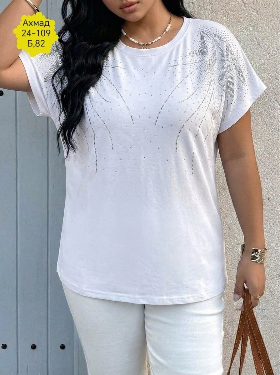 женская футболка,женская футболка больших размеров,женская блузка,женская футболка со стразами,футболка со стразами