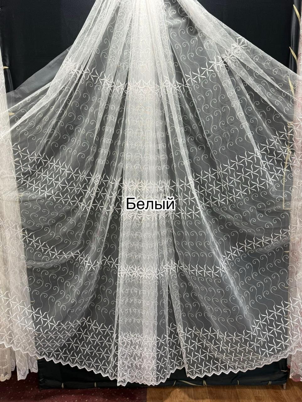 тюль сетка,тюль сетка с вышивкой,тюль сетка белая с вышивкой "путь",тюль вышивка,тюль