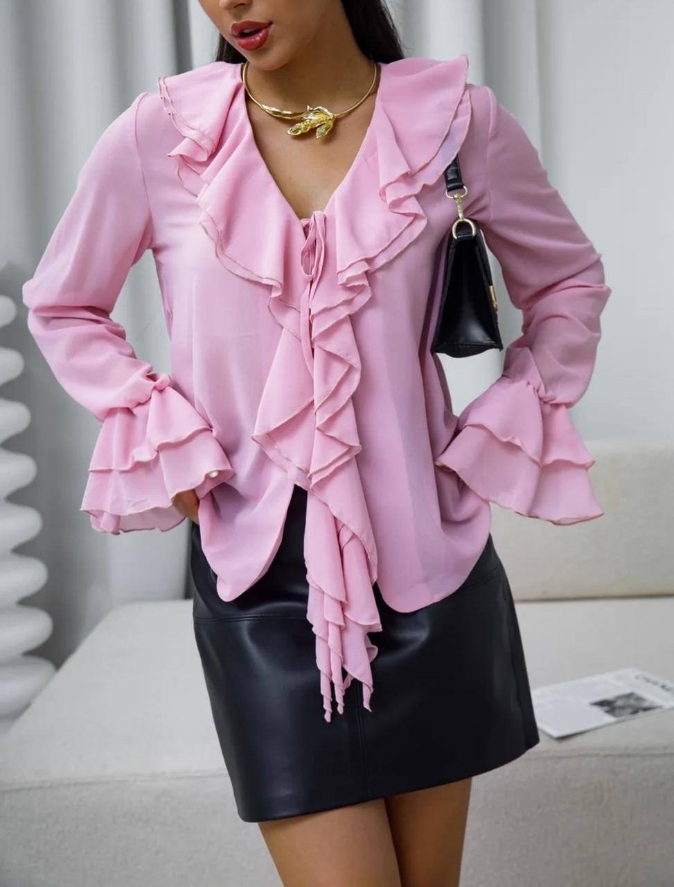 элегантные блузки,блузка с рюшами и воланами,блузка с рюшками,стильная блузка,блузка с рюшами