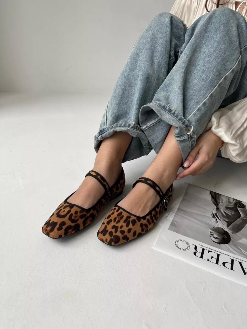 леопардовые балетки,балетки леопардовые летние с квадратным носом и ремешком shatilova m.v.,,женская ,балетки