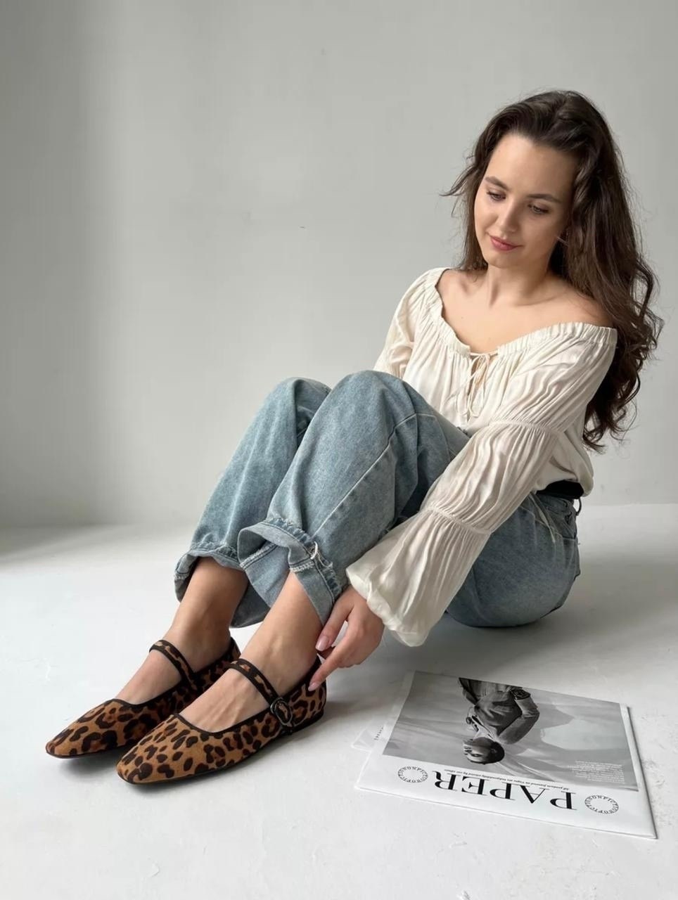 балетки леопардовые летние с квадратным носом и ремешком shatilova m.v.,,леопардовые балетки,балетки,женские балетки