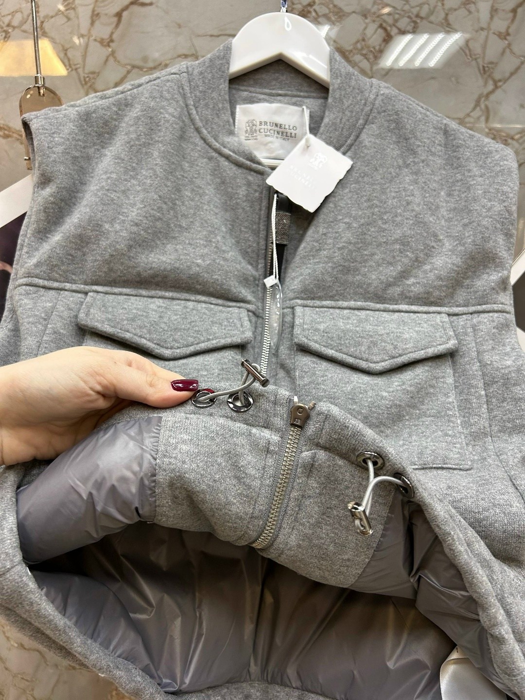 жилет,жилет brunello cucinelli,безрукавка,жилет с воротником,двусторонний жилет brunello cucinelli