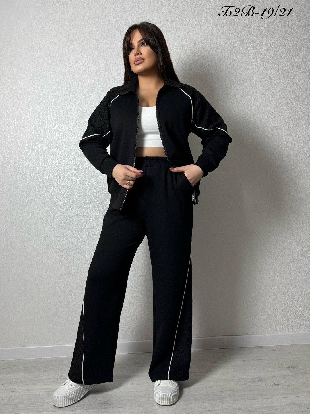 костюм женский,спортивный костюм,трикотажные костюмы,спортивный костюм больших размеров спорт шик lecalolady цвет черный,костюм спорт шик