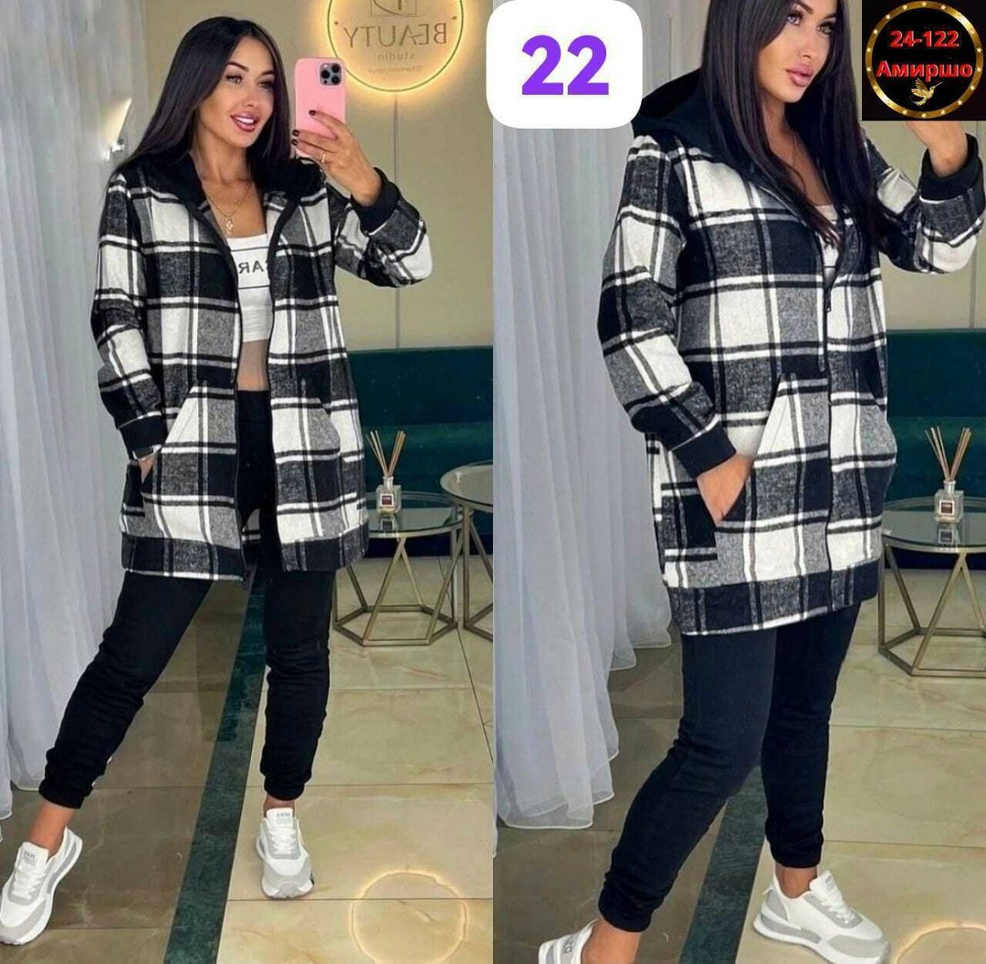 оверсайз рубашка в клетку с капюшоном,женский костюм на флисе,костюм женский теплый,женский костюм двойка,теплый костюм