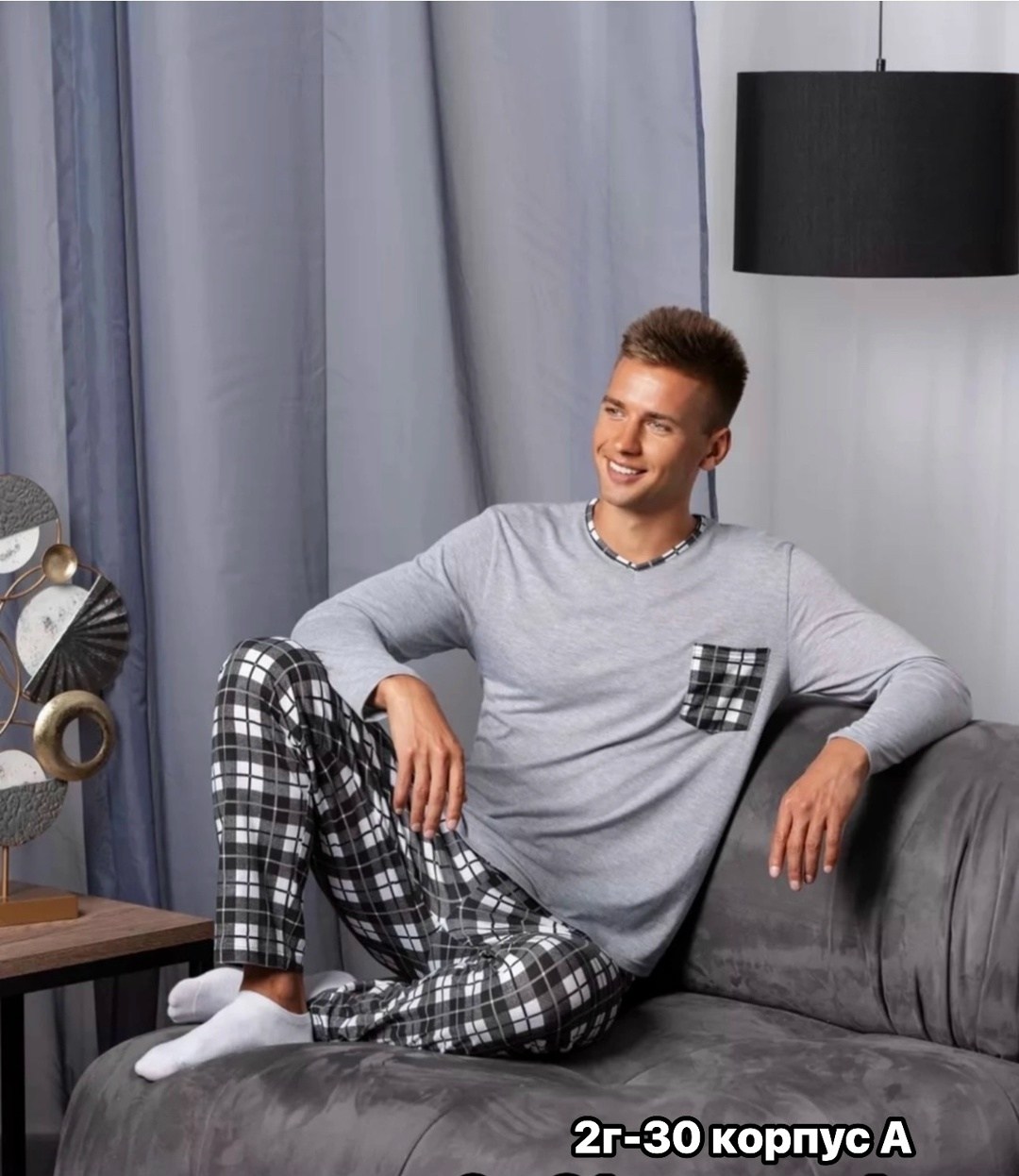 пижама мужская,пижама для мужчин,мужская пижама с брюками,пижама мужская,модель203,фланель ( виши, вид 4),пижама мужская иваново