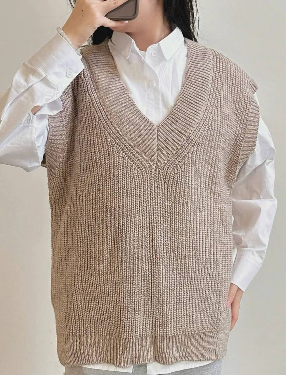 трикотажный жилет оверсайз зара,модный вязаный жилет 2026 женский,вязаный жилет женский,вязаный жилет,вязаный жилет оверсайз