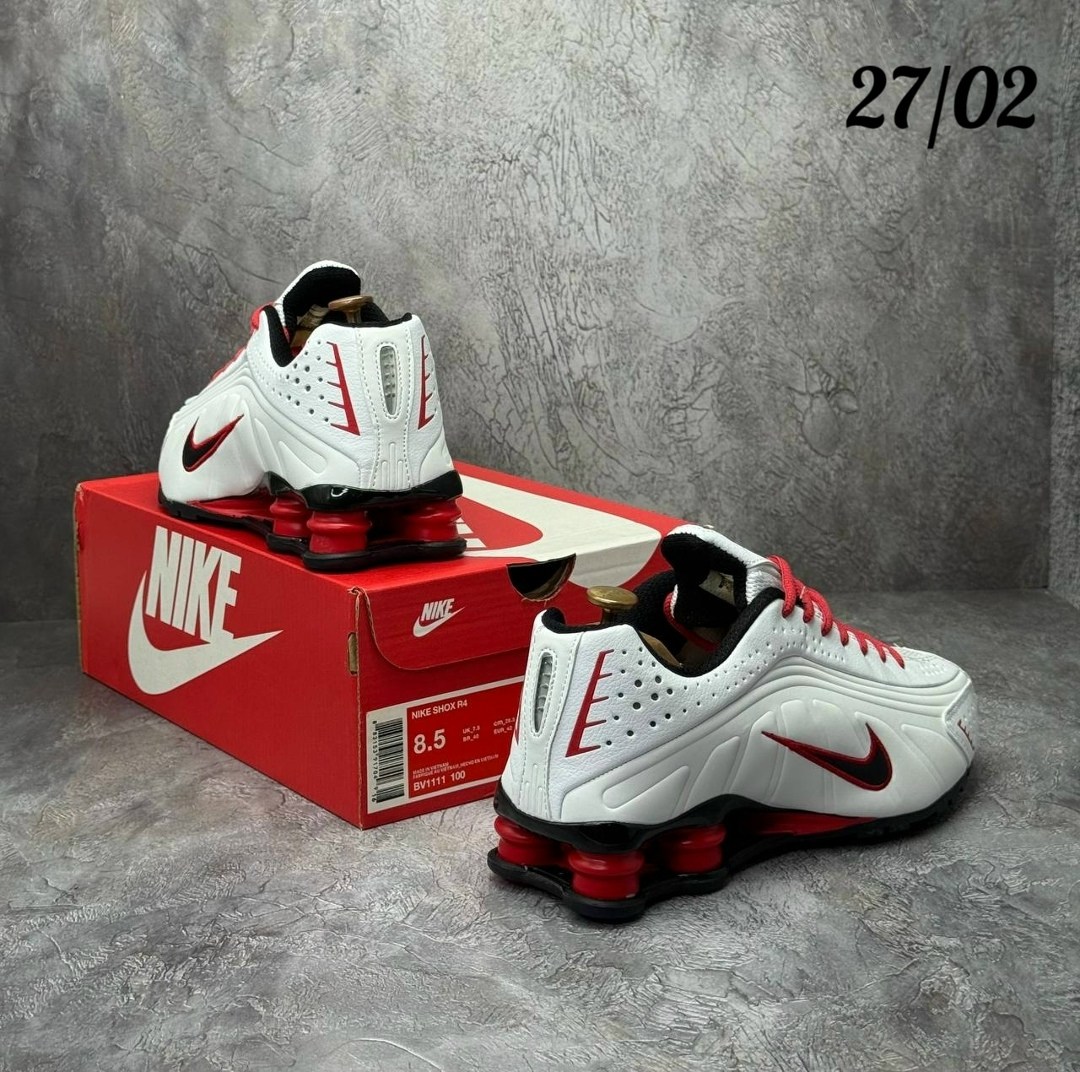 кроссовки,найк шокс красно белые,nike shox,nike shox r 4,кроссовки nike shox