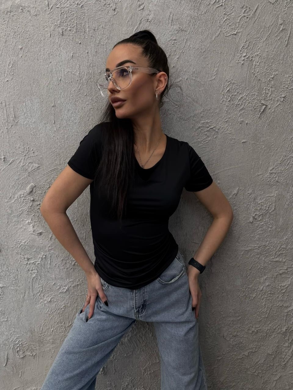 футболка skims базовая облегающая kamilek,женская базовая футболка,футболка skims базовая облегающая kamilek 396651826,футболки базовая,женская футболка