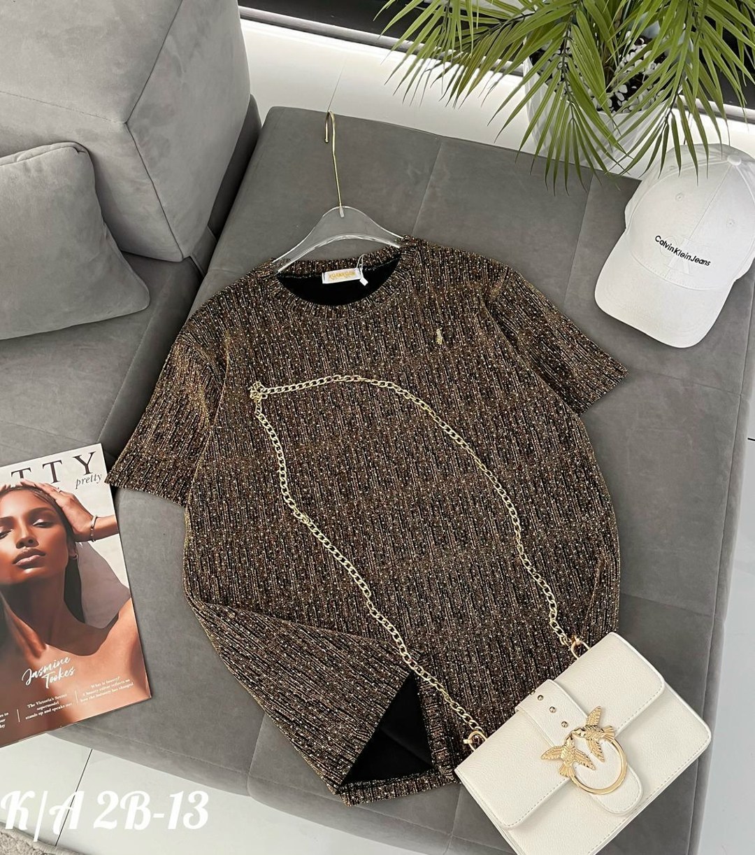 женская футболка,модные свитера,вязаная футболка,кофта-футболка с люрексом