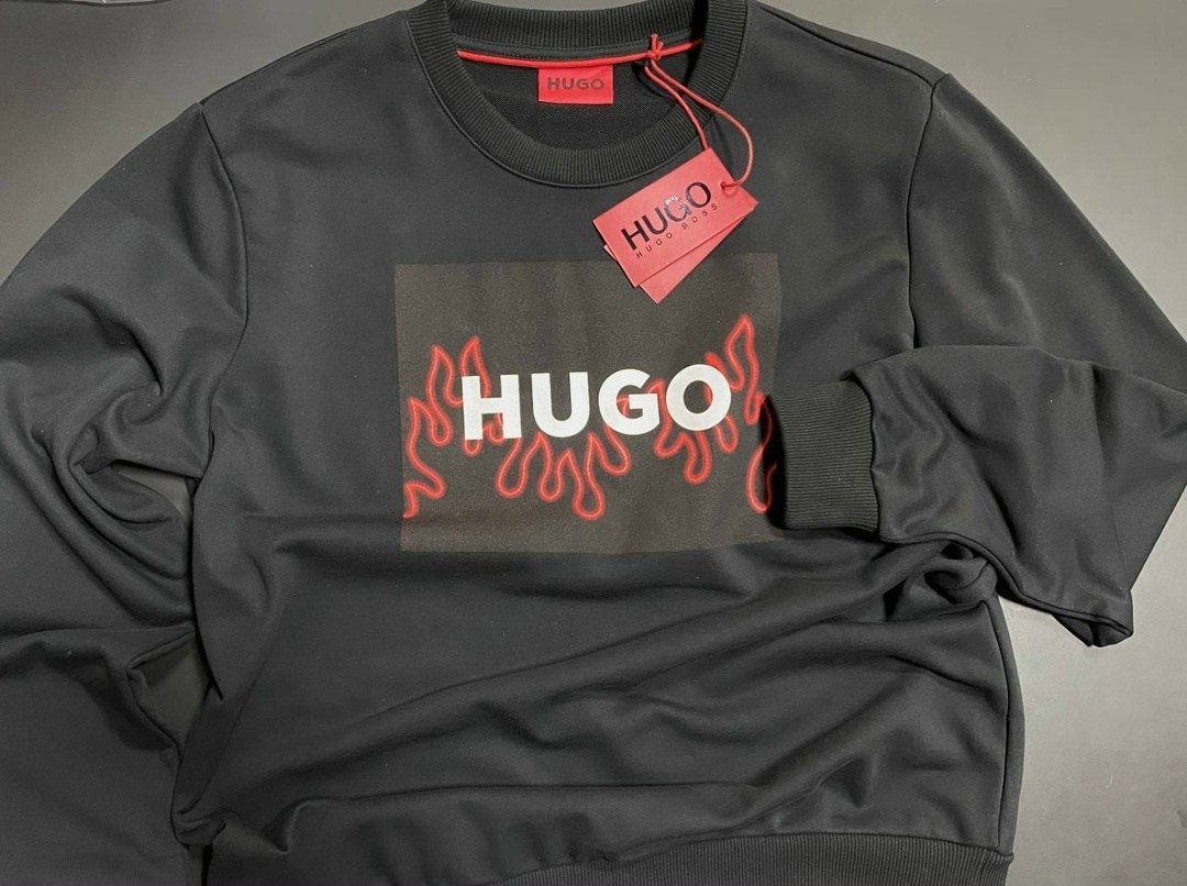 свитшот hugo boss,свитшот мужской hugo boss,свитшот из хлопкового футера с объемным логотипом с пламенем hugo,толстовка hugo,мужские толстовки hugo boss