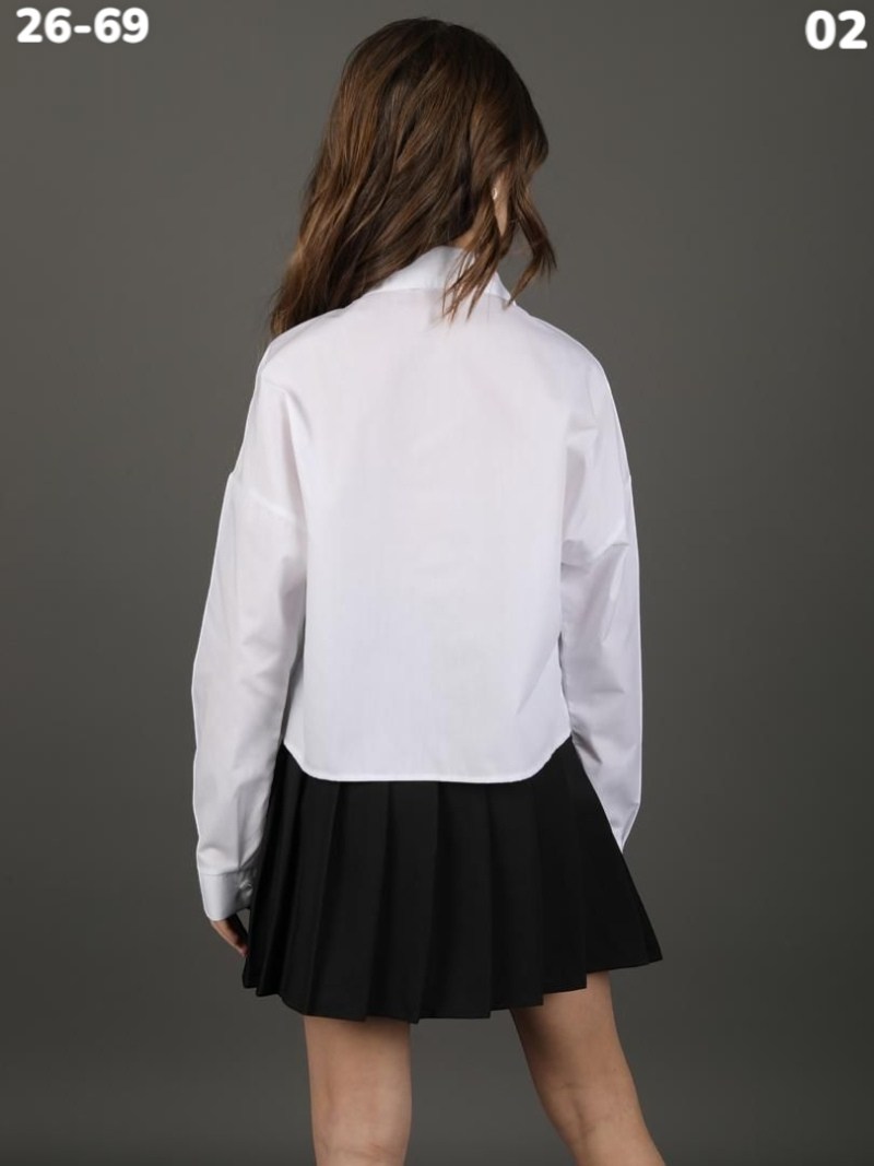 блузка к школе,блузка для девочки,школьная блузка,рубашка школьная укороченная для девочки za'i,школьная рубашка