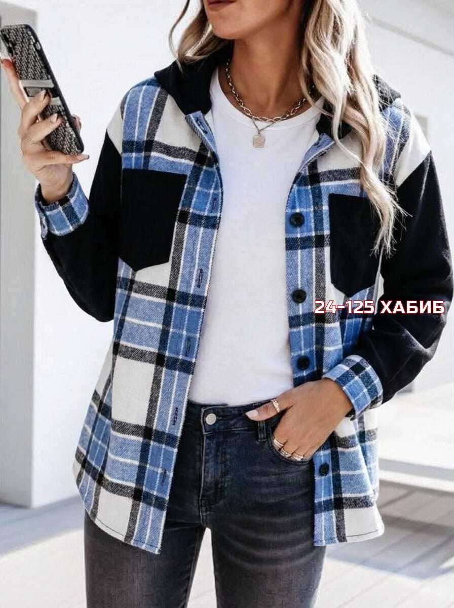 теплая рубашка оверсайз в клетку с капюшоном,рубашка женская,рубашка женская в клетку оверсайз тёплая,женская рубашка в клетку,рубашка теплая