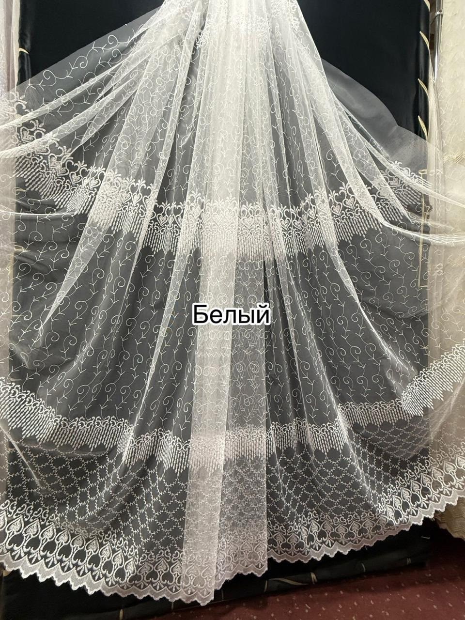 тюль сетка,тюль сетка с вышивкой,тюль сетка белая с вышивкой "путь",тюль вышивка,тюль
