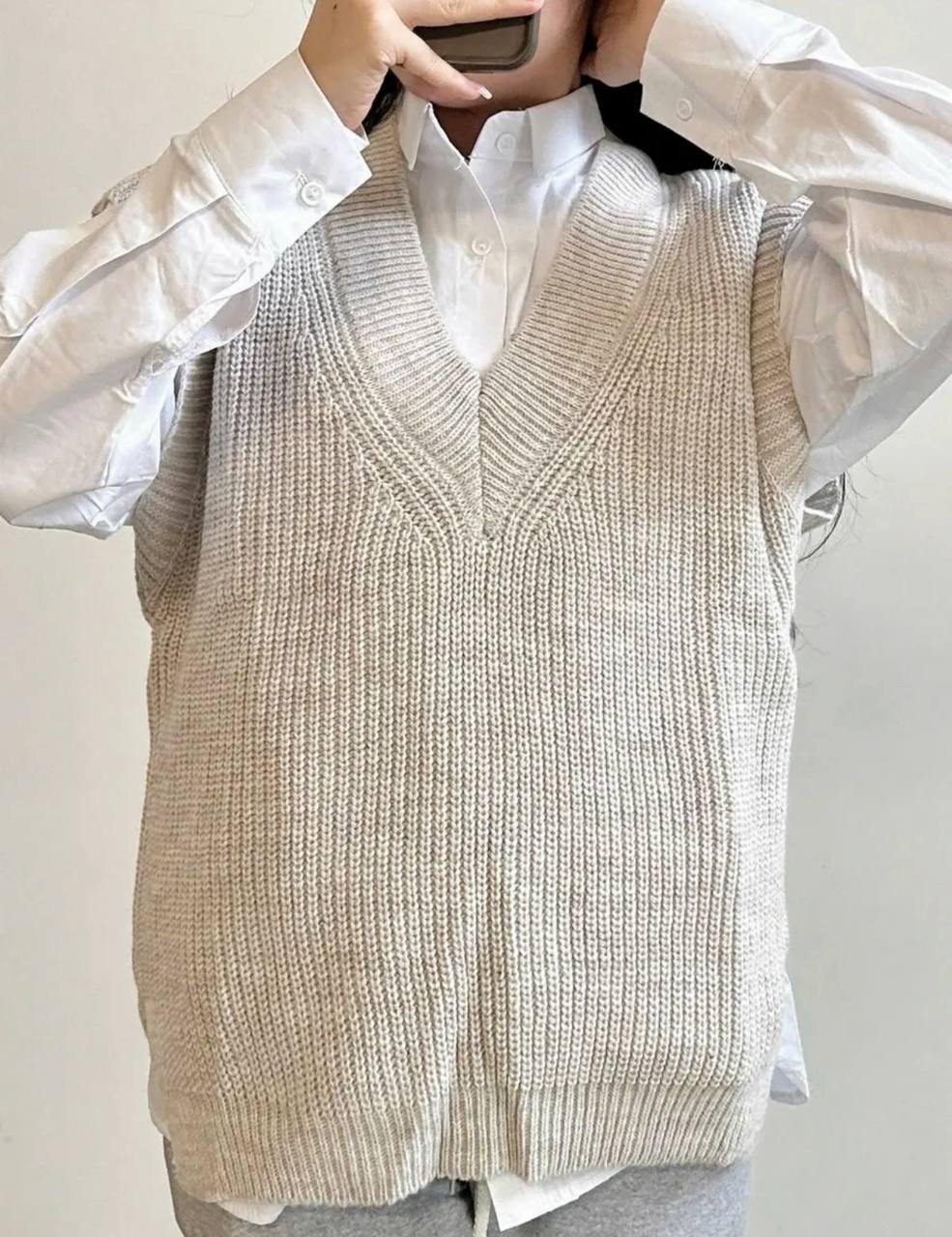 трикотажный жилет оверсайз зара,модный вязаный жилет 2026 женский,вязаный жилет женский,вязаный жилет,вязаный жилет оверсайз