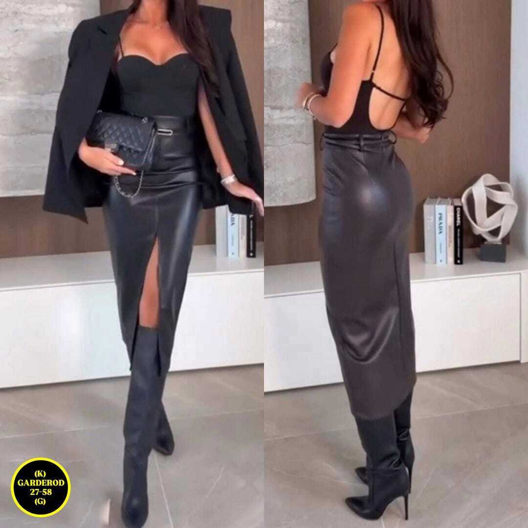 юбка кожаная с разрезом,юбка кожаная миди с разрезом,юбка кожаная макси с разрезом,сексуальная юбка из искусственной кожи средней длины с разрезом,кожаная юбка длинная