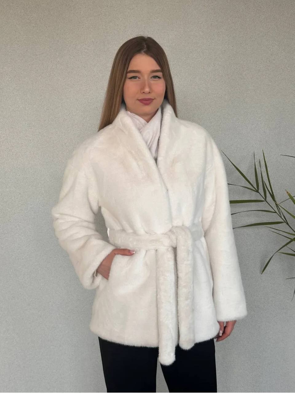 искусственная белая шуба без капюшона fashion_style 211202941,шуба норка искусственная с поясом leoturk цвет белый,шуба искусственная норка с поясом,шуба искусственная,норковая шуба