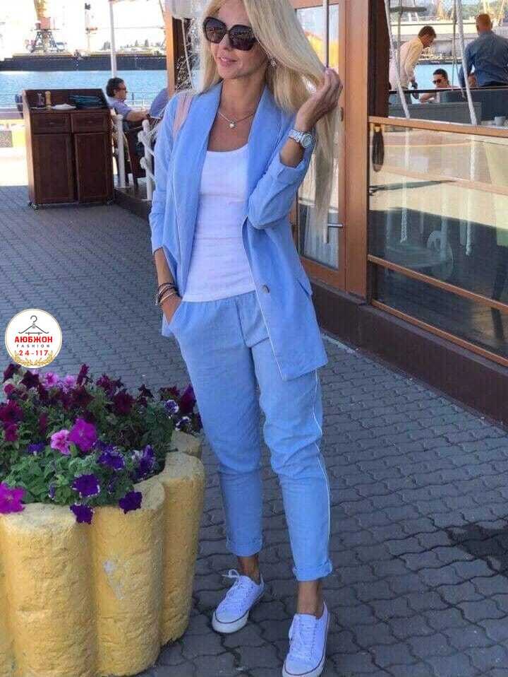женский костюм двойка,женский летний костюм двойка,модные костюмы,блондинка в белом костюме брючном,стильные костюмы