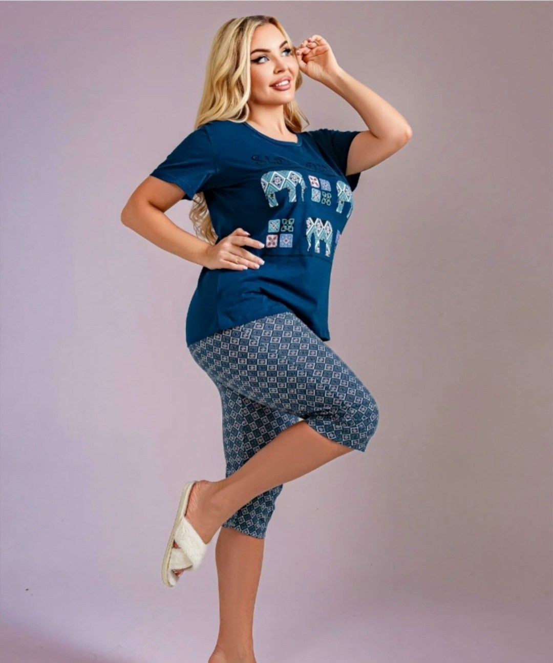 пижама с бриджами трикотажная samaя,пижама с бриджами трикотажная,пижама с бриджами хлопок трикотажная хб lavilux,пижама с бриджами женская,пижама с бриджами