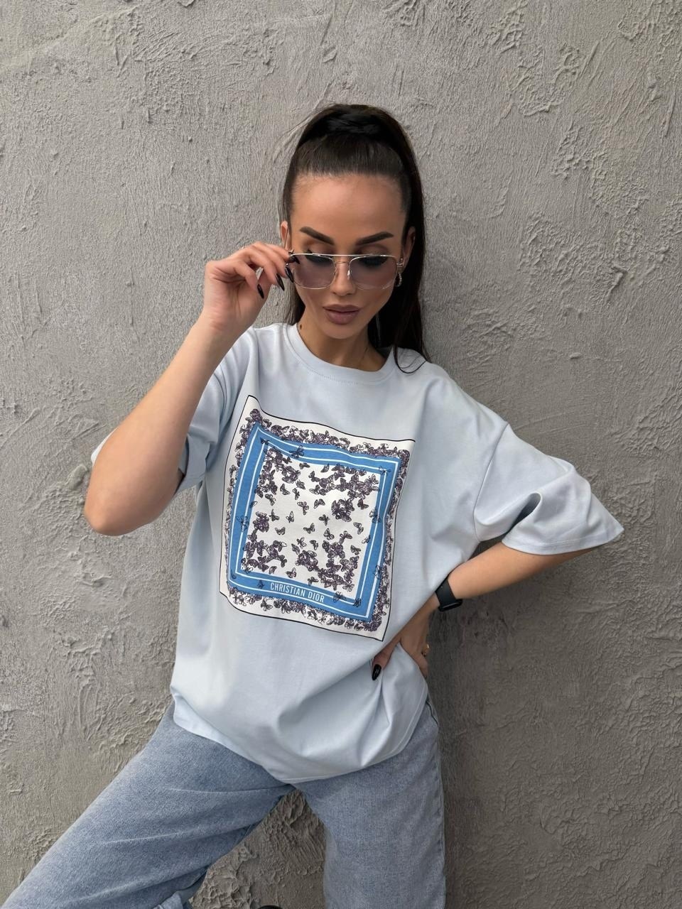 футболка y2k оверсайз zi-bella цвет шоколадный,футболки женская оверсайз с принтом,женская футболка,футболка оверсайз,футболка y2k оверсайз