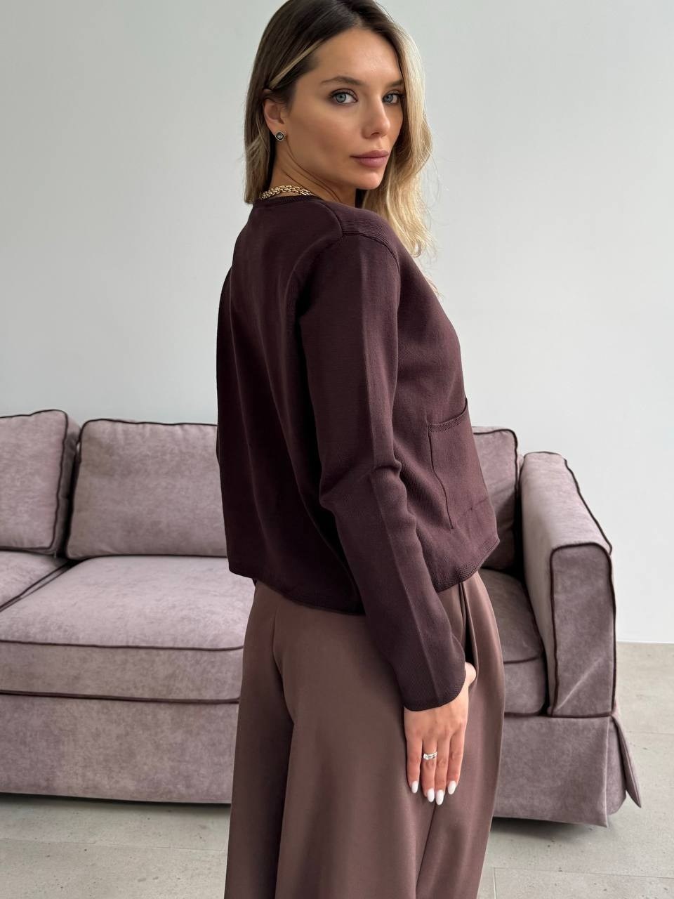 кардиган marson 0172 винный,кардиган,коричневый кардиган,кардиган с пуговицами,кардиган трикотаж