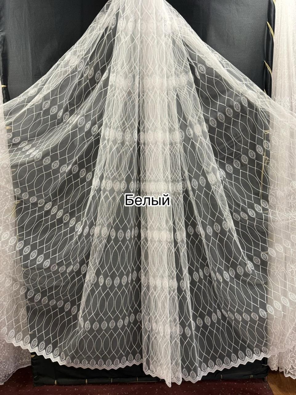 тюль сетка,тюль сетка с вышивкой,тюль сетка белая с вышивкой "путь",тюль вышивка,тюль