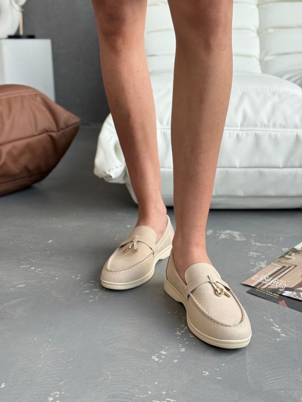 лоферы loro piana женские,,лоферы loro piana,бежевые лоферы,женские лоферы