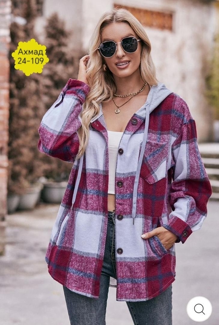 рубашка теплая в клетку с капюшоном,женская рубашка в клетку,клетчатая рубашка,рубашка в клетку с капюшоном,женская клетчатая рубашка