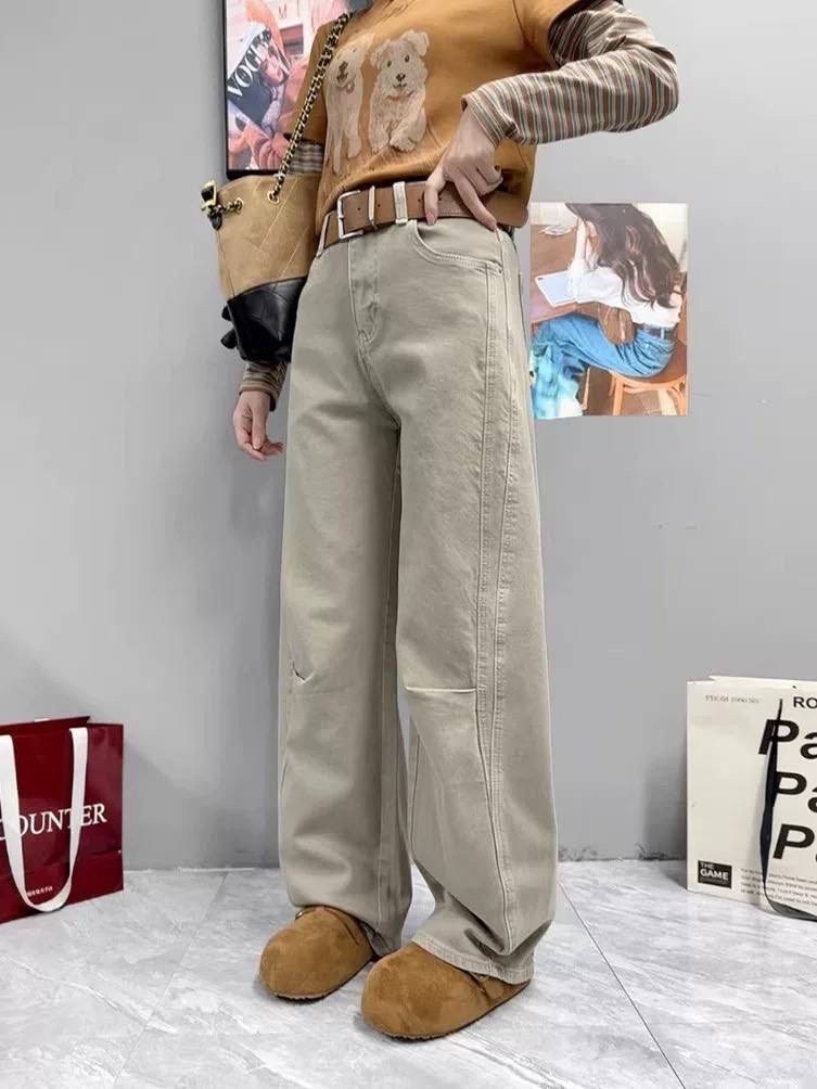 джинсы женские с широкими штанинами,женские джинсы с прямыми штанинами zoenova,брюки широкие,винтажные мешковатые джинсы qweek y2k цвета хаки,широкие джинсы