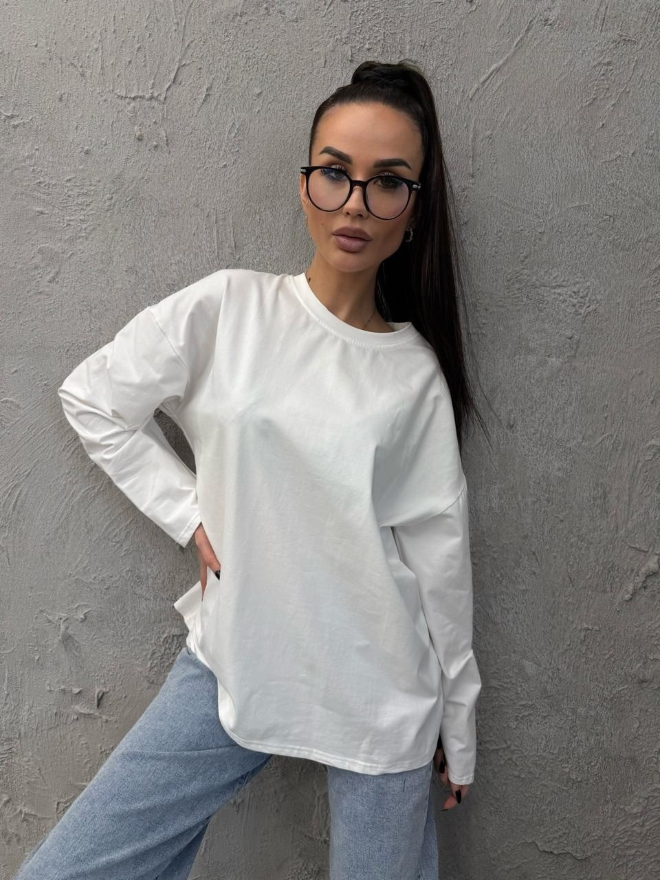 лонгслив оверсайз,лонгслив оверсайз удлиненный younowa цвет белый,лонгслив оверсайз удлиненный younowa,лонгслив женский оверсайз,лонгслив оверсайз белый