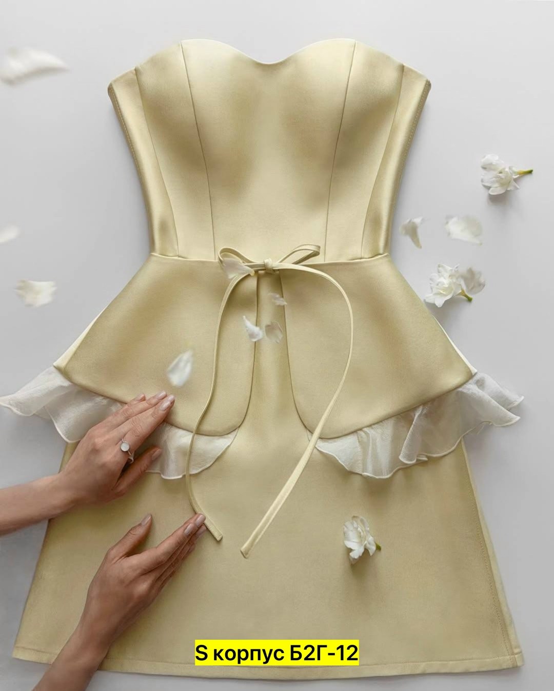 платье на выпускной,атласный топ корсет,платье,платье с бантом,корсет с баской