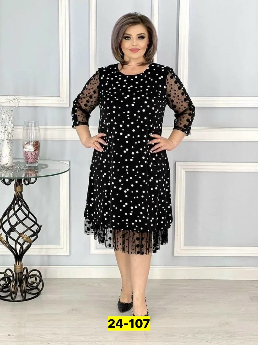 платье больших размеров в горошек,вечернее платье больших размеров нарядное в горошек saliya brand,платье вечернее больших размеров нарядное в горошек,женское праздничное платье больших размеров,плать