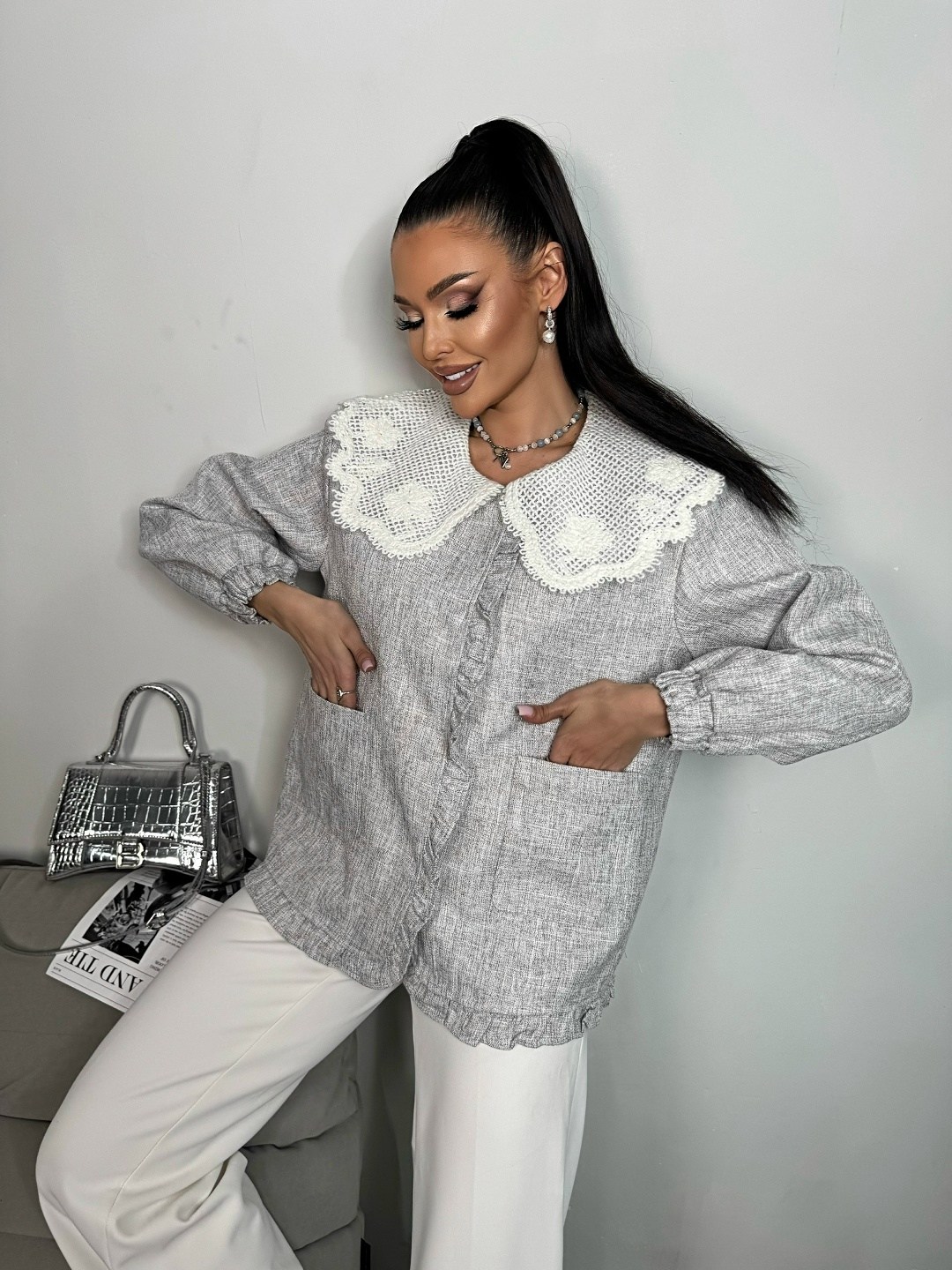 женская кофта,кардиган,трикотажная кофта с кружевом,кардиган женский,жакет твидовый