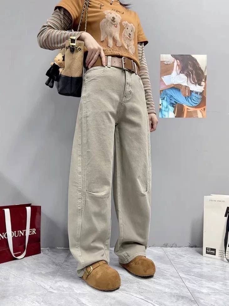 джинсы женские с широкими штанинами,женские джинсы с прямыми штанинами zoenova,брюки широкие,винтажные мешковатые джинсы qweek y2k цвета хаки,широкие джинсы