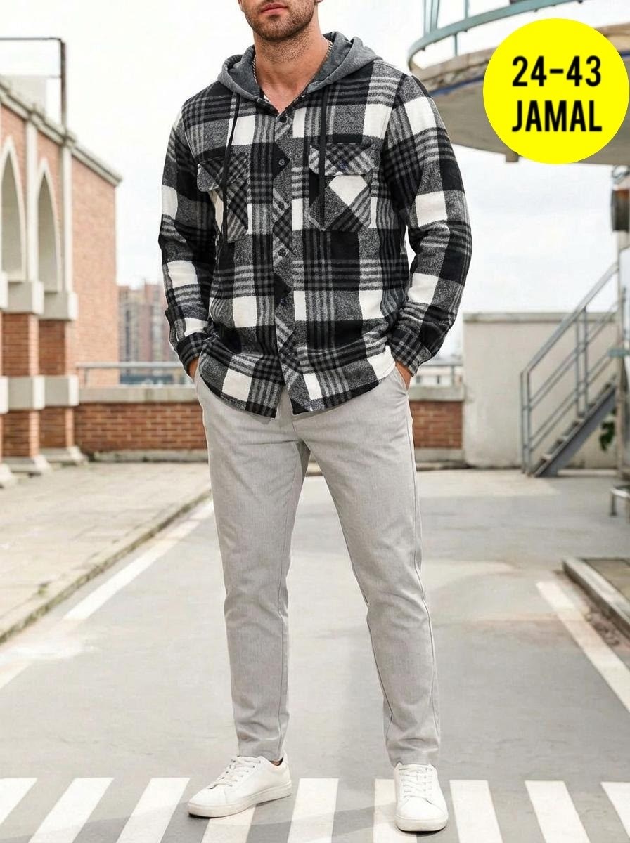 рубашка с капюшоном,рубашка мужская с капюшоном,повседневная куртка,рубашка мужская,рубашка в клетку теплая с капюшоном