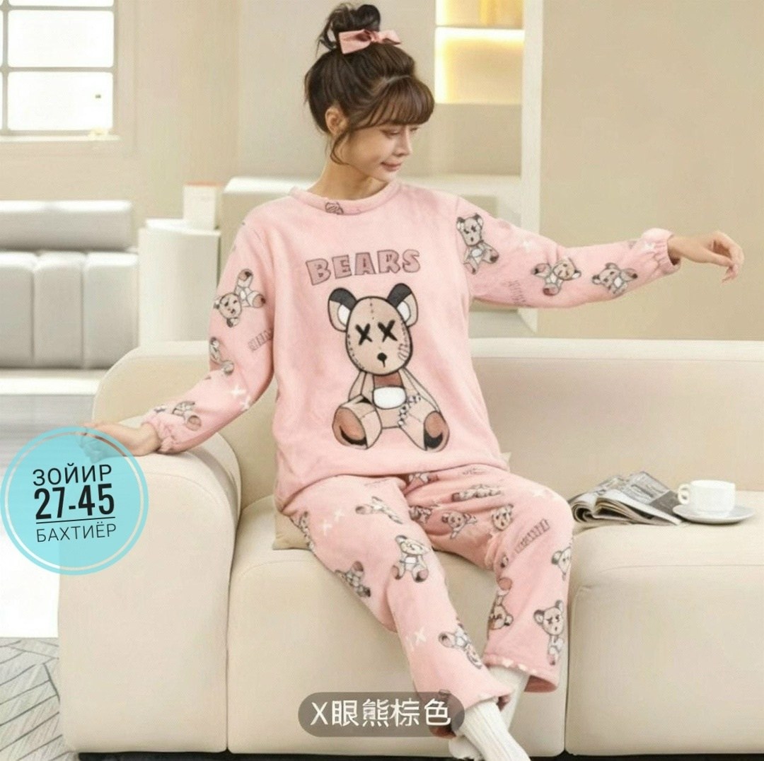 теплая пижама женская,пижама женская со штанами теплая домашняя плюшевая,мягкая теплая пижама,махровая пижама,пижама теплая