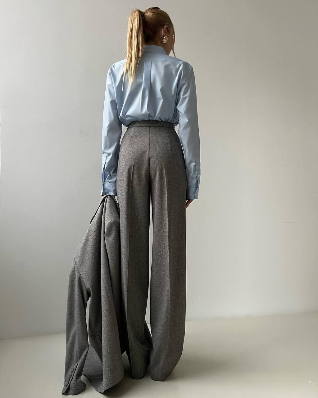 модный женский брючный костюм комплект из трех предметов с корсетом и широкими брюками,брюки для костюма с высокой талией,костюм брючный,брючный костюм с корсетом,костюм тройка кашемир