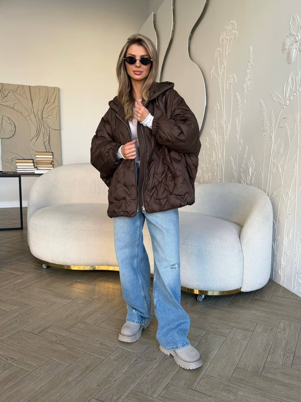 куртка стеганая оверсайз с капюшоном okxana utova brand,куртка стеганая оверсайз с капюшоном okxana utova brand 280179549,куртка оверсайз с капюшоном осенняя okxana utova brand,куртка оверсайз,демисез