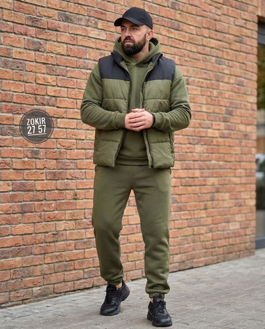 мужской теплый спортивный костюм на флисе с жилетом,спортивный костюм мужской,теплый мужской спортивный костюм тройка с жилетом,спортивный костюм тройка с жилеткой