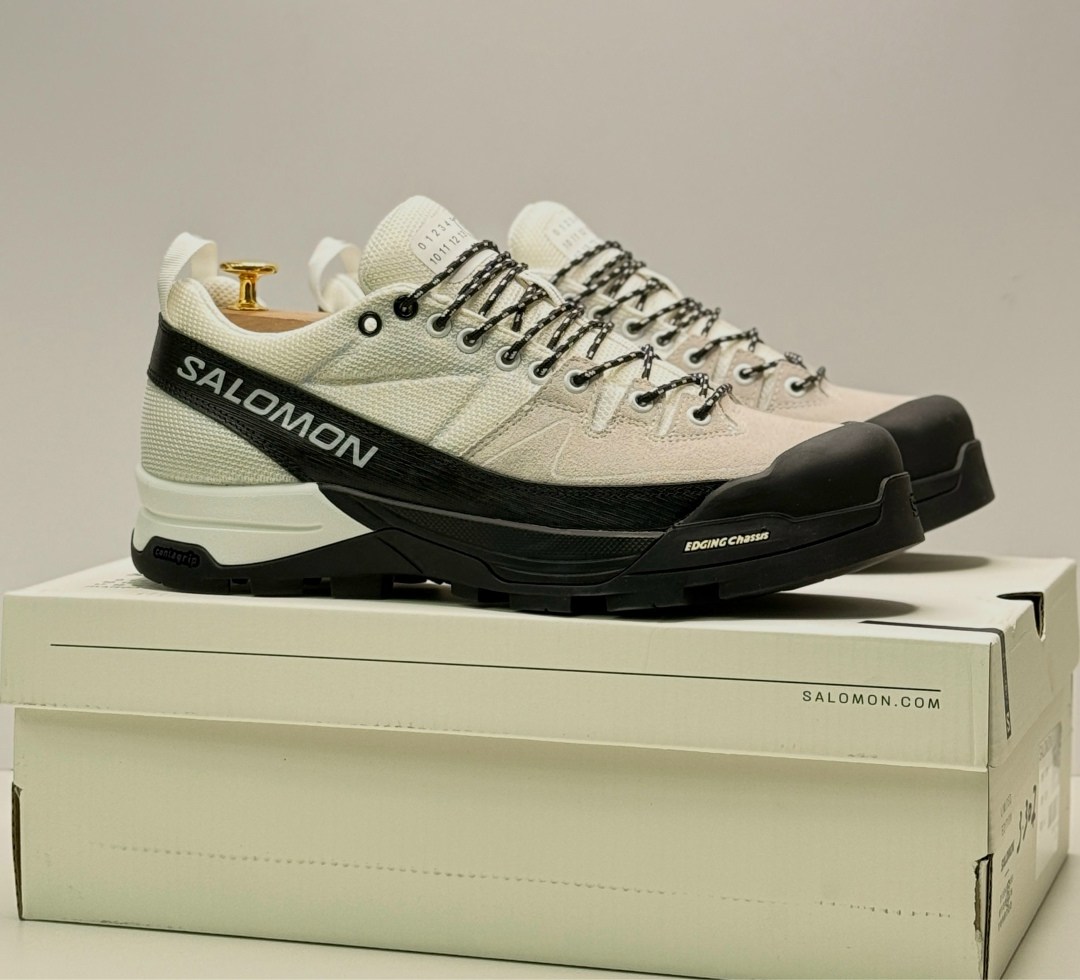 кроссовки mm6 maison margiela x salomon,кроссовки salomon,кроссовки x-alp со вставками mm6 maison margiela salomon белый,кроссовки alpinway hiking с низким верхом бежевого цвета salomon,кроссовки salo
