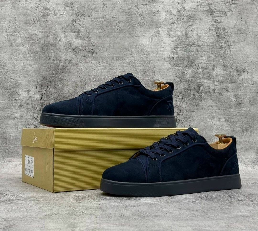 мужские кеды christian louboutin,кеды christian louboutin натуральная замша,christian louboutin темно-синие замшевые низкие кроссовки,замшевые кроссовки louis junior christian louboutin синий,замшевые