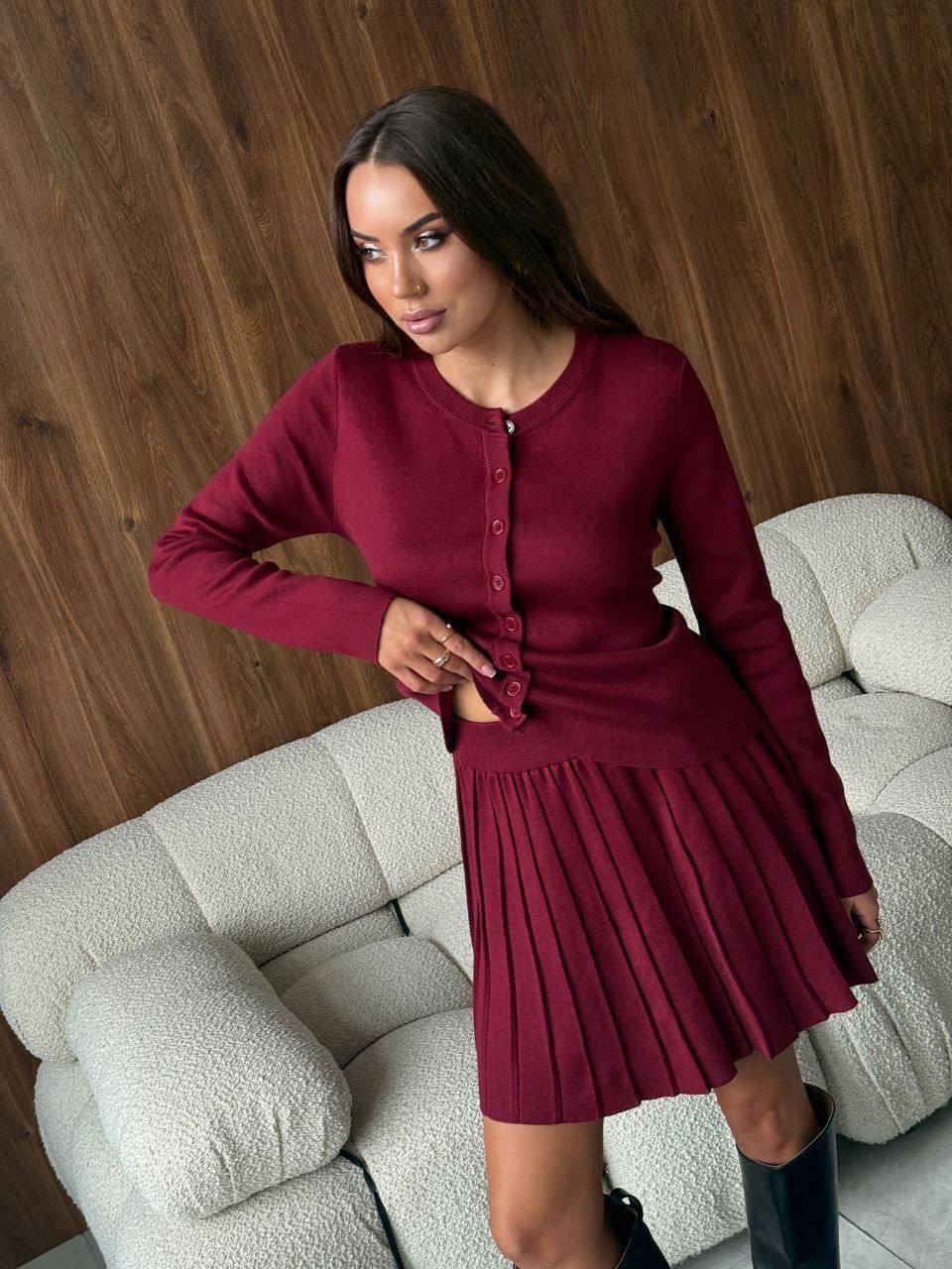 платье лапша трикотажное расклешенное primodonna цвет бордовый,костюм с юбкой,костюм женский с юбкой,платье бордовое,модное платье