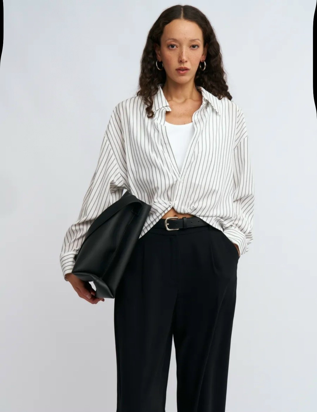 блузка рубашка,белая рубашка из поплина ss23g4739be sherin,блузка оверсайз,женская рубашка,женская рубашка в полоску