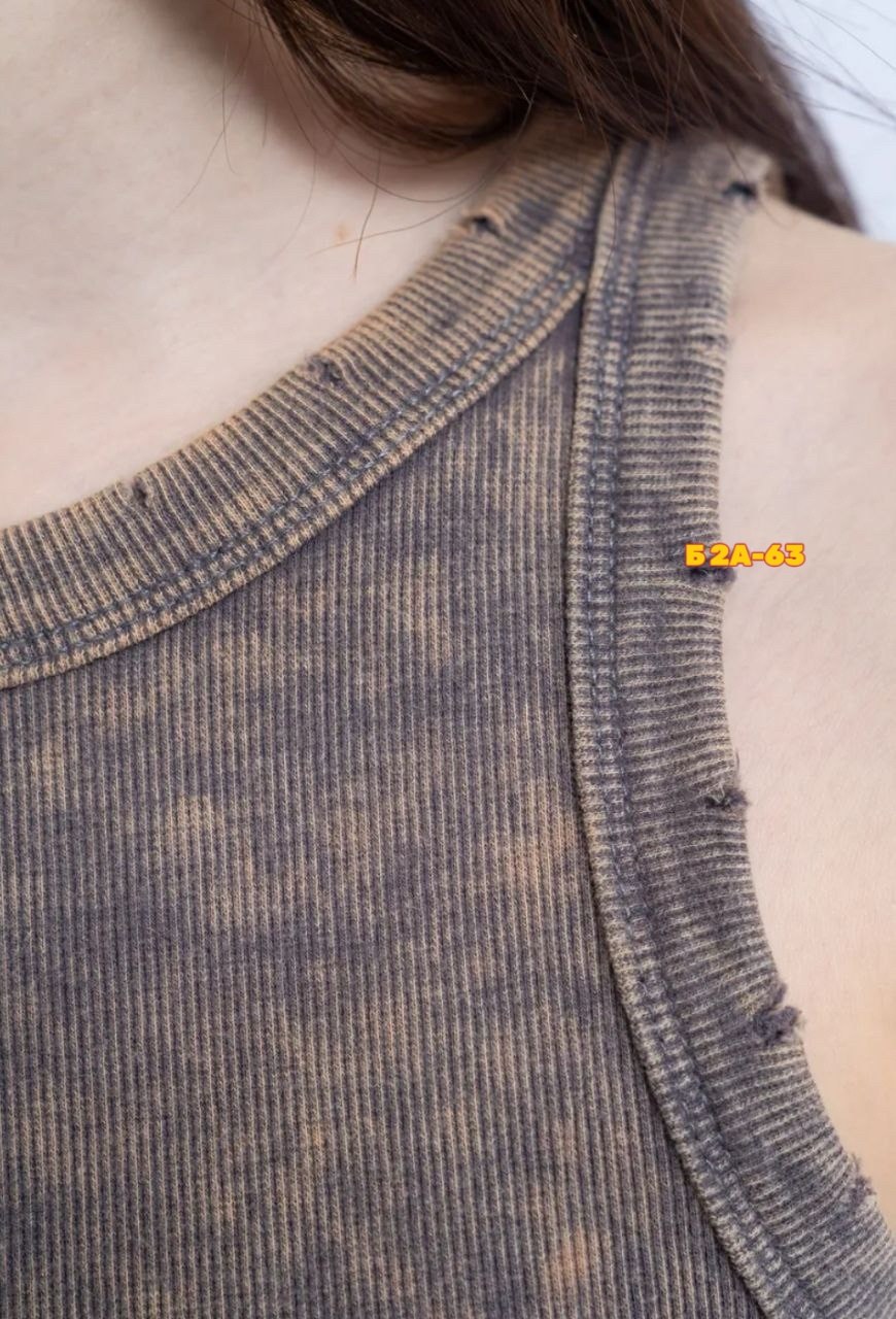 топ варенка в рубчик,топ варенка,майка топ варенка в рубчик коричневый рваный,майка женская,майка топ варенка в рубчик kamilek цвет графит