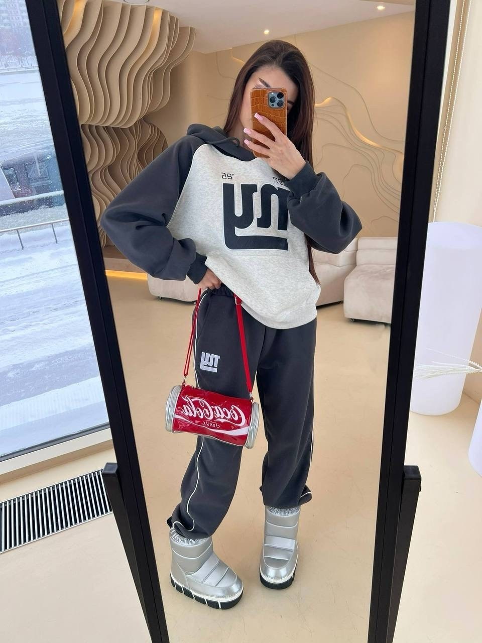 спортивные костюмы женские,костюм женский,спортивный костюм,cпортивный костюм женский на флисе,худи оверсайз с принтом moodrise цвет белый