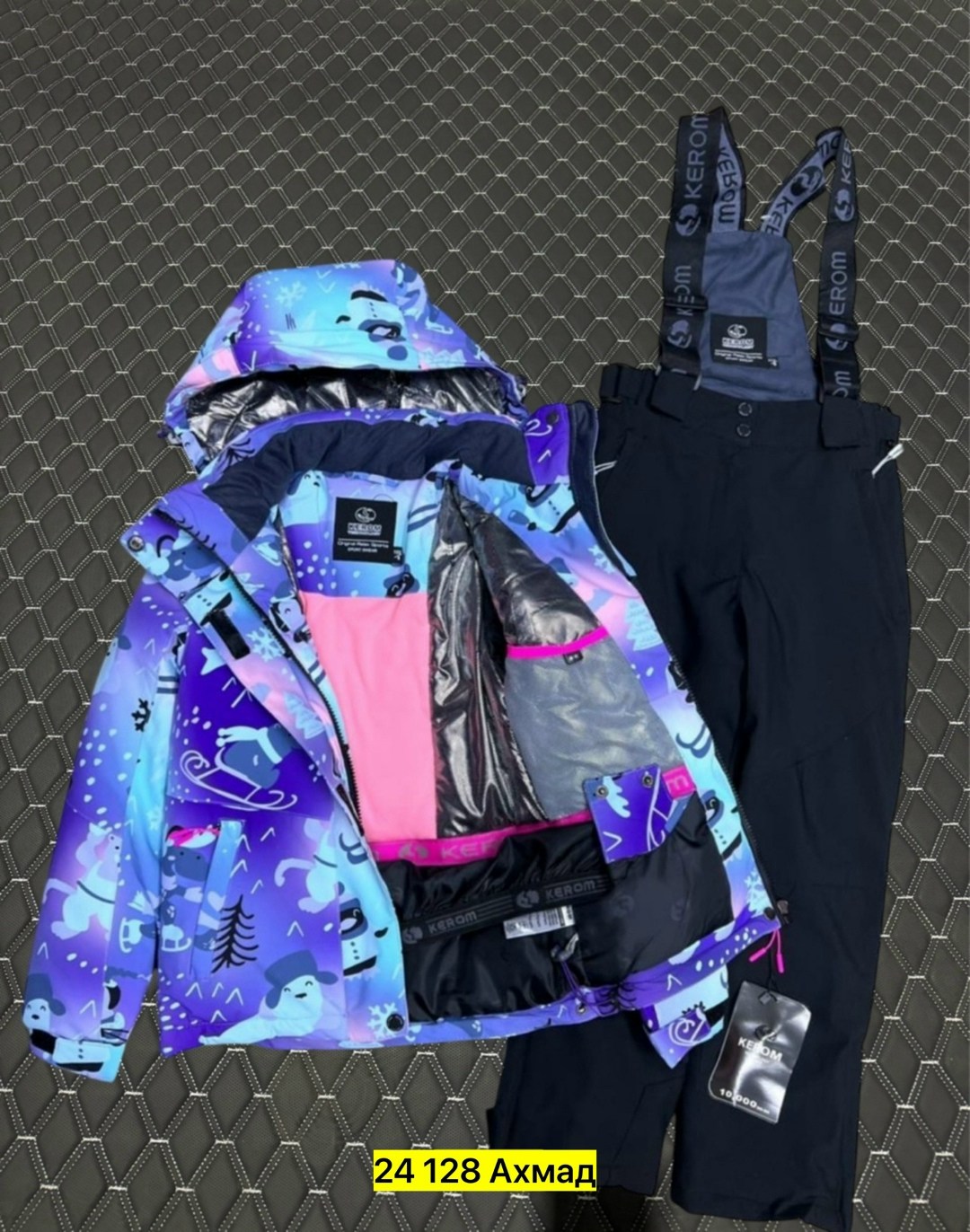 комплект верхней одежды valianly,детский горнолыжный комплект для девочки sdz047-1 фиолетовый,горнолыжный костюм детский,зимний костюм valianly,детские демисезонные костюмы