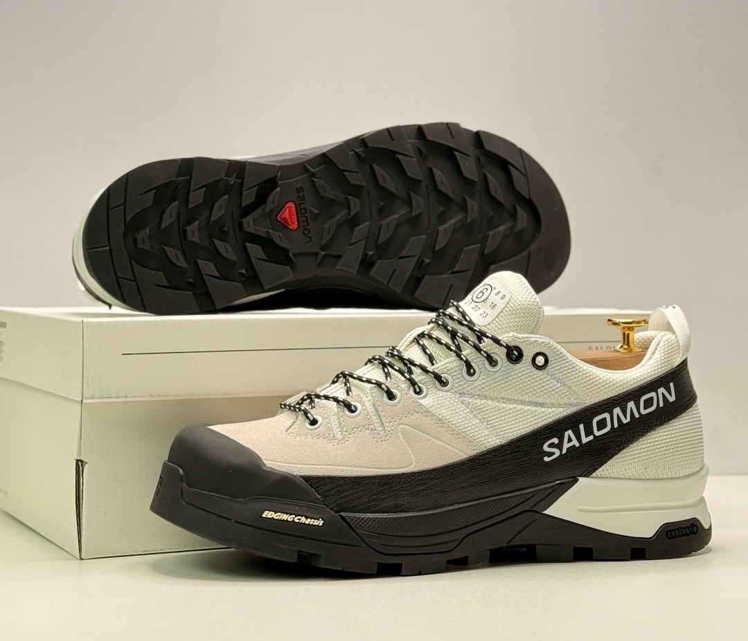 кроссовки mm6 maison margiela x salomon,кроссовки salomon,кроссовки x-alp со вставками mm6 maison margiela salomon белый,кроссовки alpinway hiking с низким верхом бежевого цвета salomon,кроссовки salo