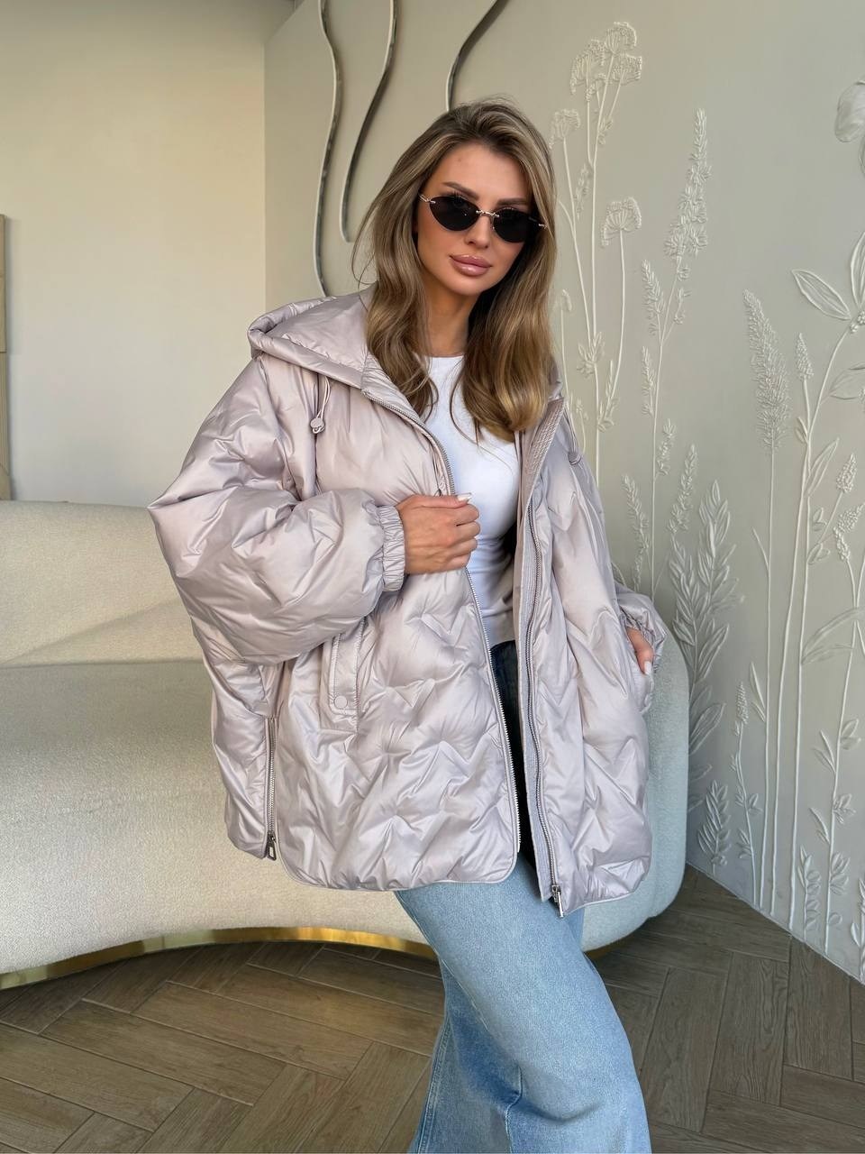 куртка стеганая оверсайз с капюшоном okxana utova brand,куртка стеганая оверсайз с капюшоном okxana utova brand 280179549,куртка оверсайз с капюшоном осенняя okxana utova brand,куртка оверсайз,демисез