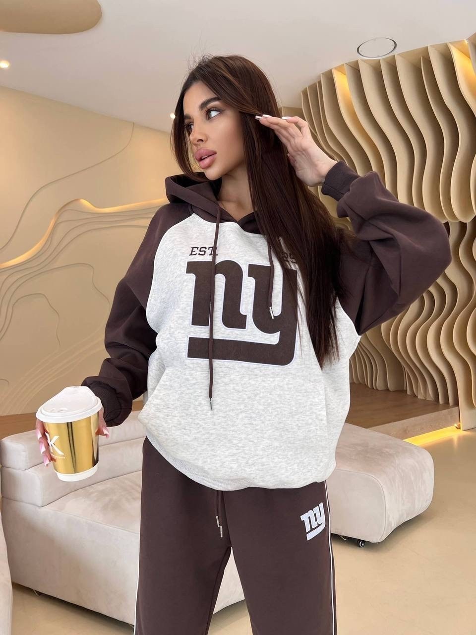 спортивные костюмы женские,костюм женский,спортивный костюм,cпортивный костюм женский на флисе,худи оверсайз с принтом moodrise цвет белый