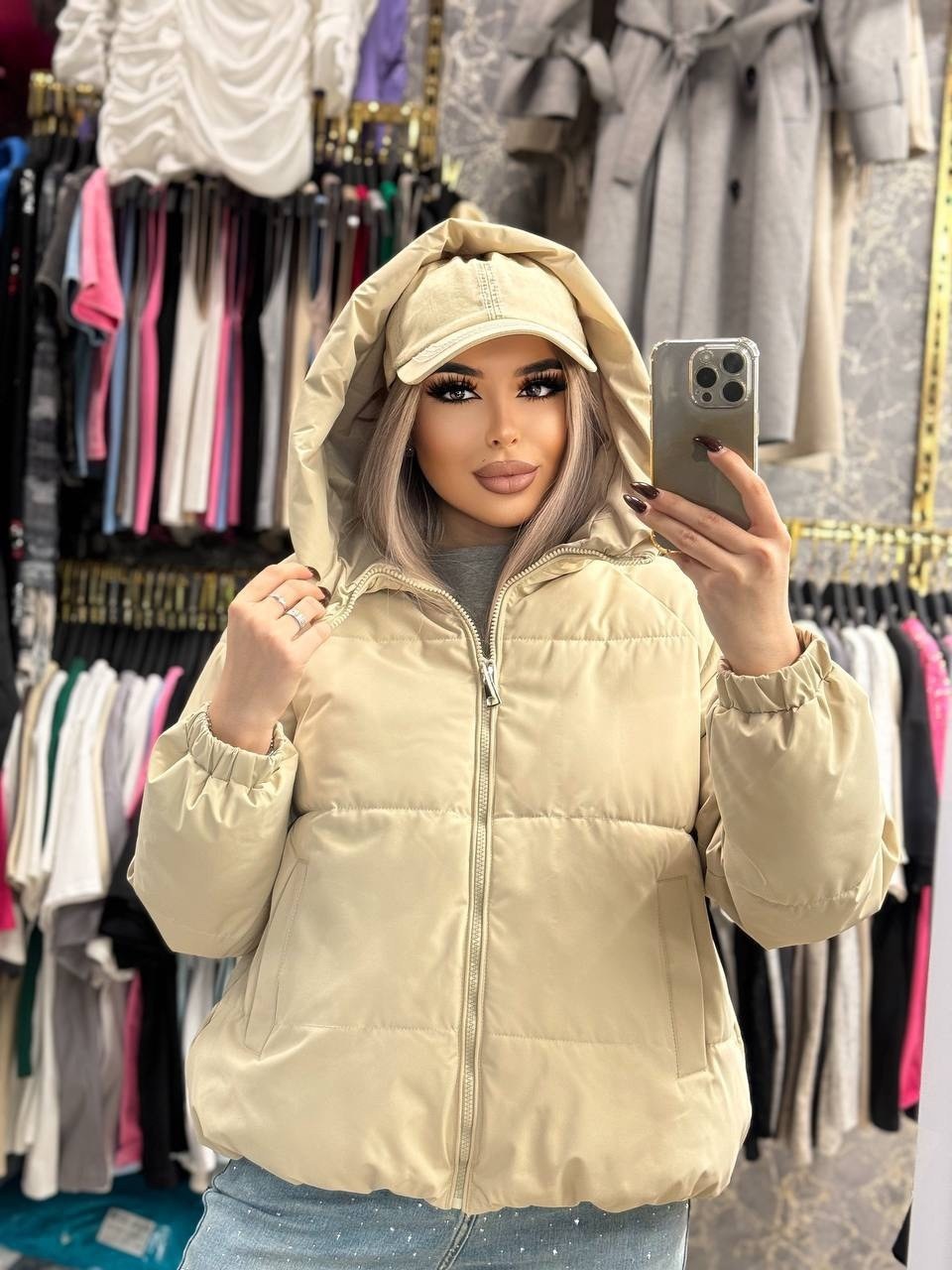 куртка женская,куртка весенняя короткая с капюшоном из экокожи,куртка женская бежевая,женская демисезонная куртка,куртка женская из эко.-кожи